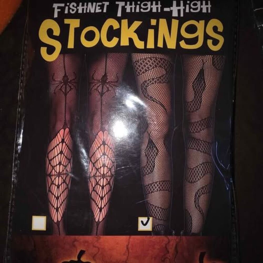 Halloween fishnet stockings hosery nwt  one size read details 2 available  . Pri